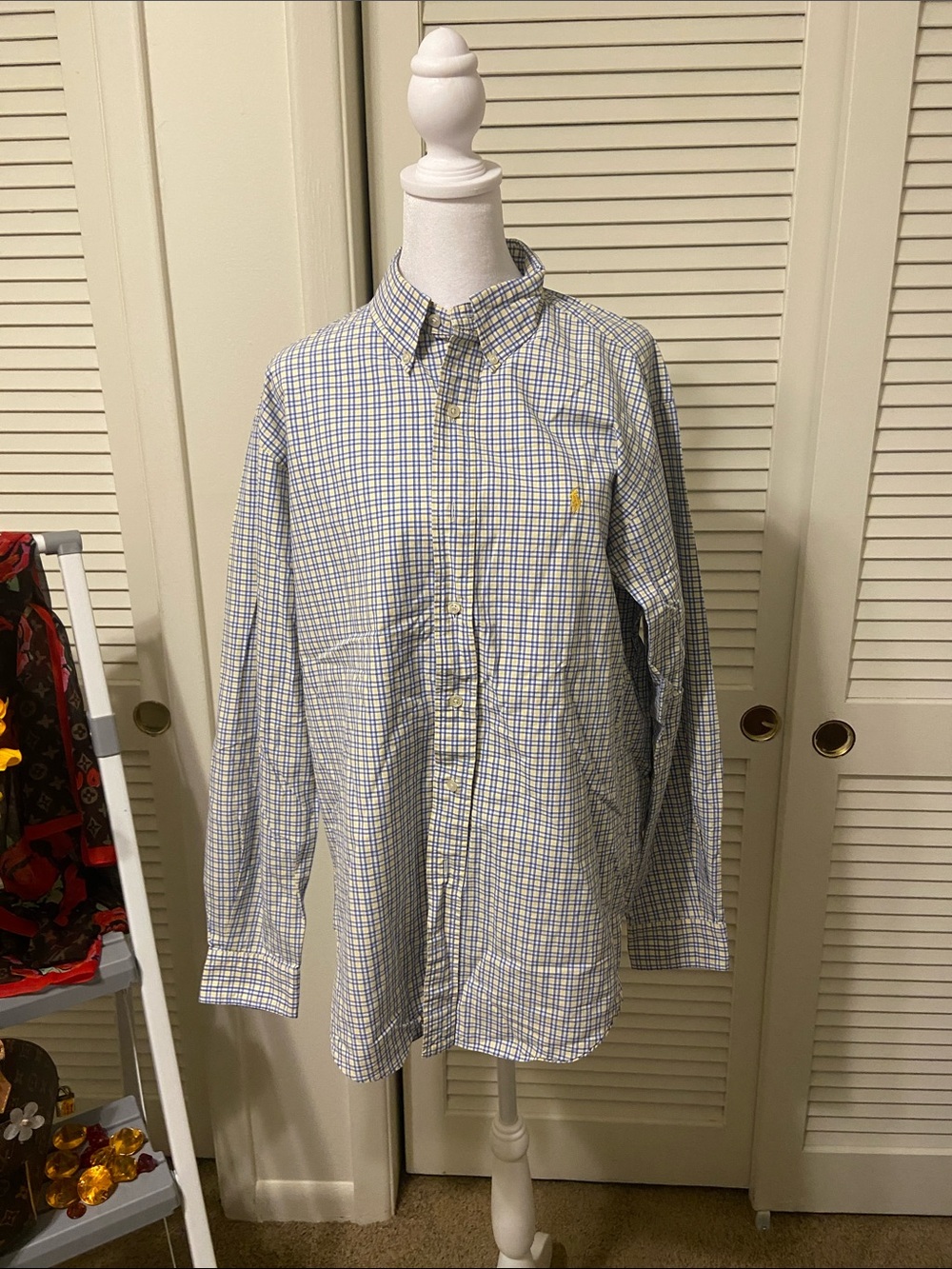 Ralph Lauren Blue and Yellow Plaid Button-Down Shirt